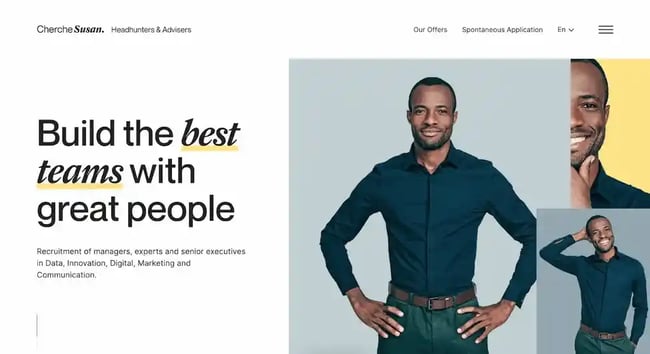 business website design example from cherche susan