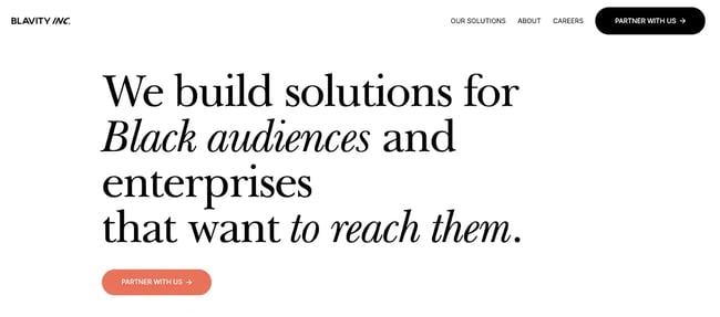 business website design example from blavity inc