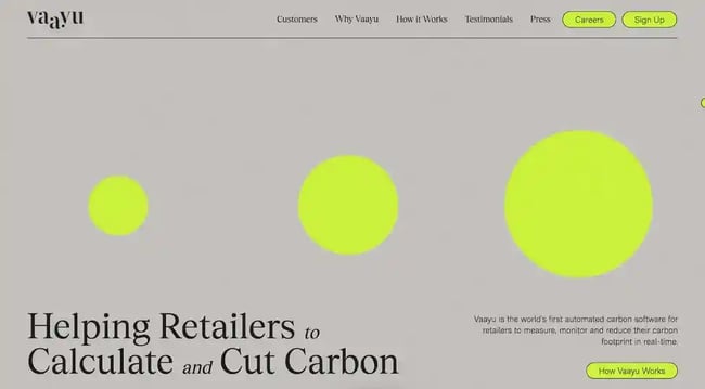 business website design example from vaayu