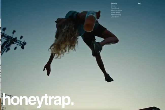 business website design example from honeytrap