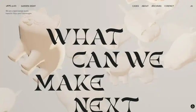 business website design example from garden eight