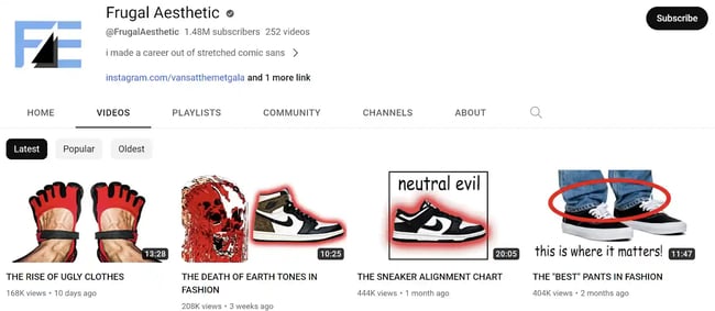 Screen shot of Frugal Aesthetics