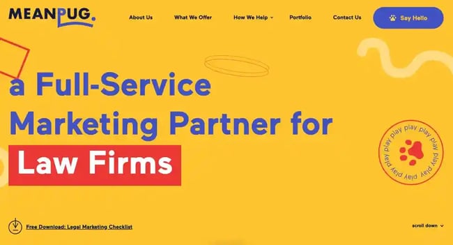 business website design example from meanpug