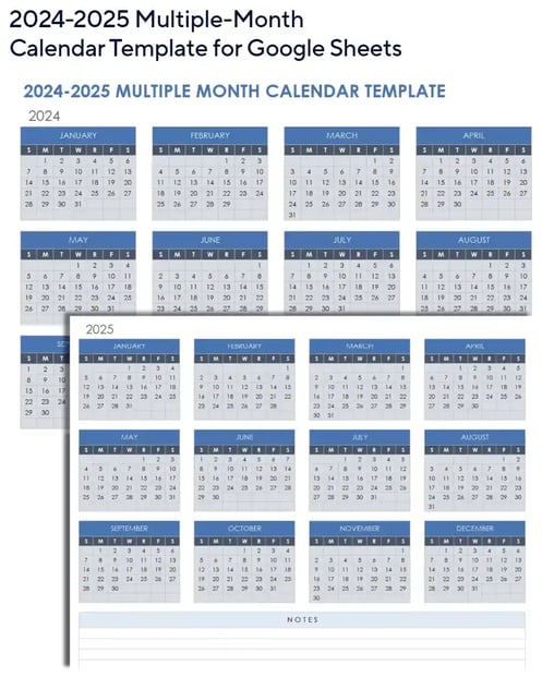 3. Monthly Calendar for Google Sheets