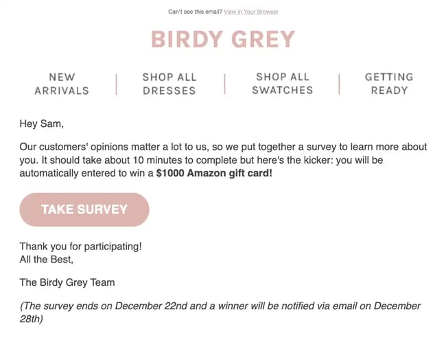 survey email example