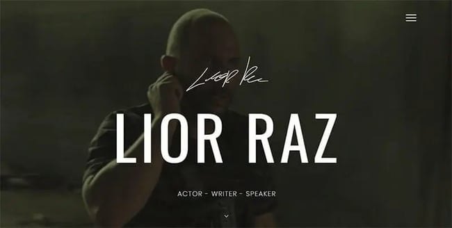 resume website examples; Lior Raz