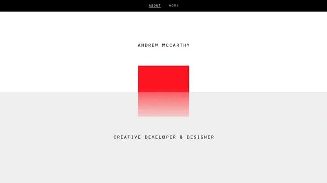 resume website examples; Andrew McCarthy
