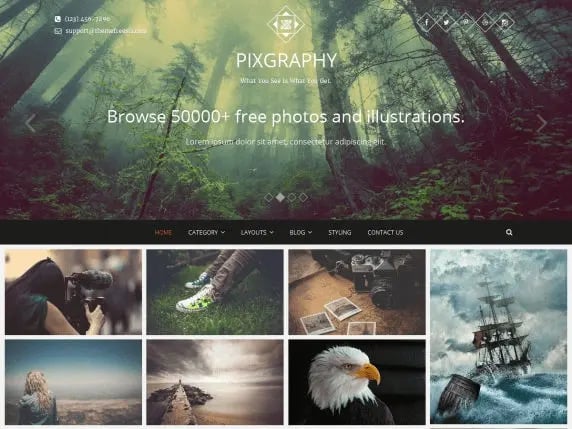 Pixgraphy photography WordPress theme