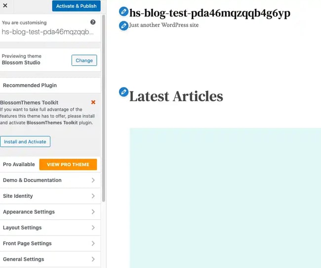 how to change wordpress theme, use live preview to preview your site