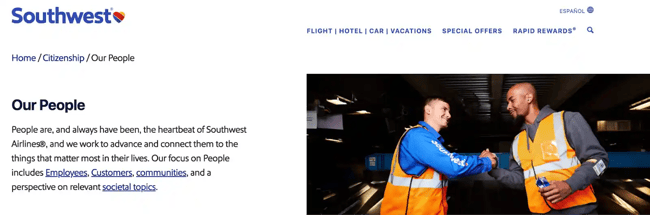 Company vision statement examples: Southwest
