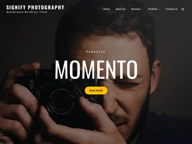 Free WordPress photography themes, Signify photography WordPress theme