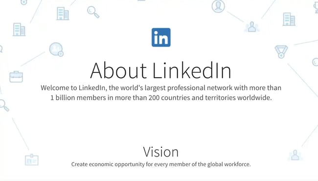 best company vision statement examples, LinkedIn