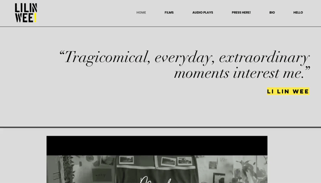 filmmaker website example, Li Lin Wee