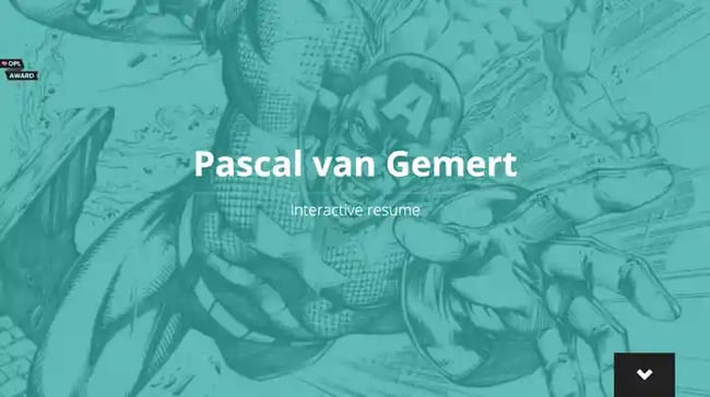 resume website examples; Pascal van Gemert