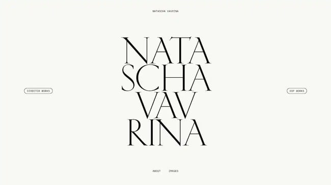 filmmaker website example, Natascha Vavrina