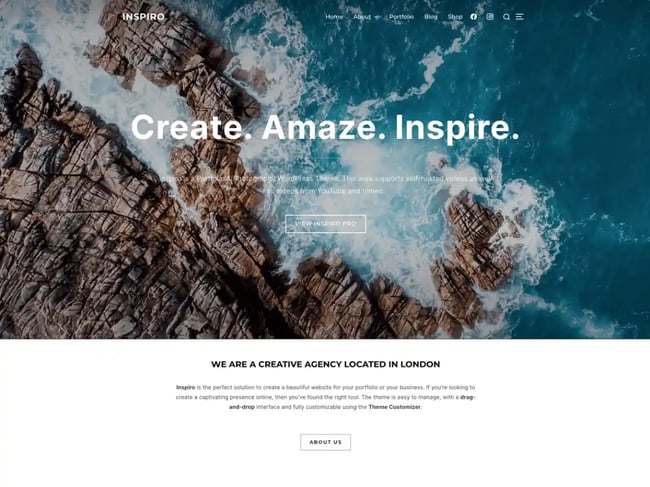 Free WordPress photography themes, Insipro WordPress theme