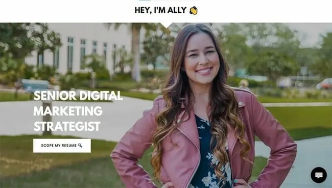 resume website examples; Allison Driscoll