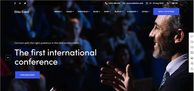 best wordpress event themes, Evently