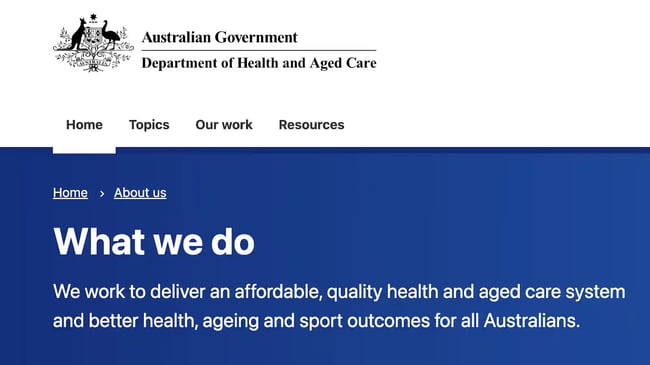 Best Vision Statement Examples: Australia Department of Health
