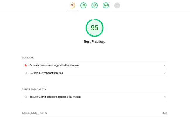google lighthouse best practices