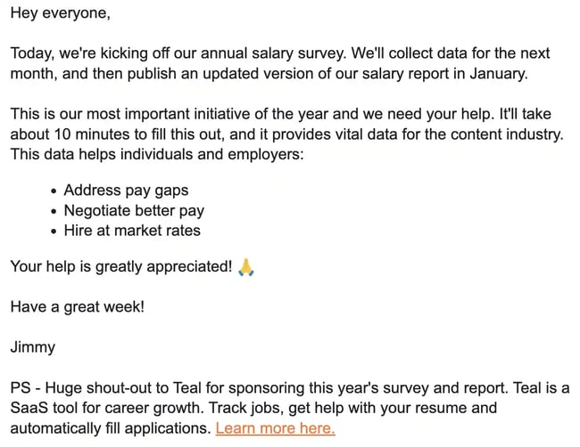 survey email example