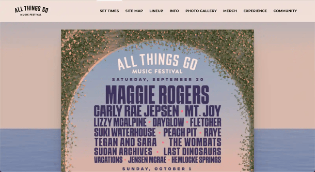 event website examples, all things go