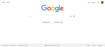 Google's search page in 2023.