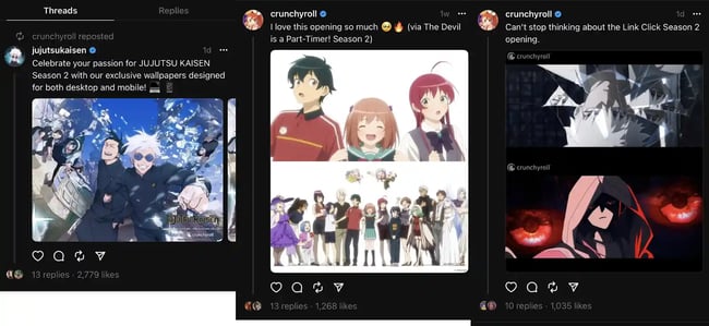 top brands on threads, crunchy roll