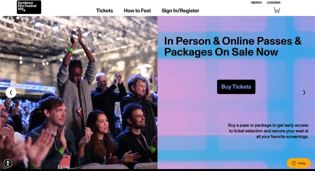 event website examples, sundance