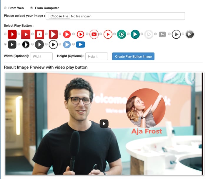 How to embed a video in an email, adding a play button to a screenshot.