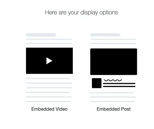 embedding a video from x with two options for html embedding code