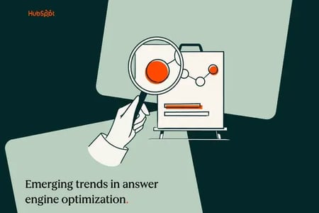 Emerging trends in answer engine optimization presentation on screen 