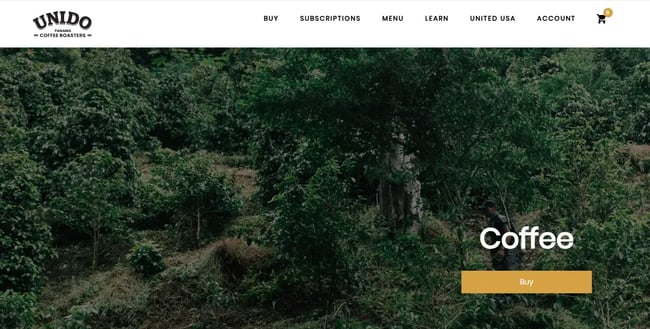 emissary coffee shop website design