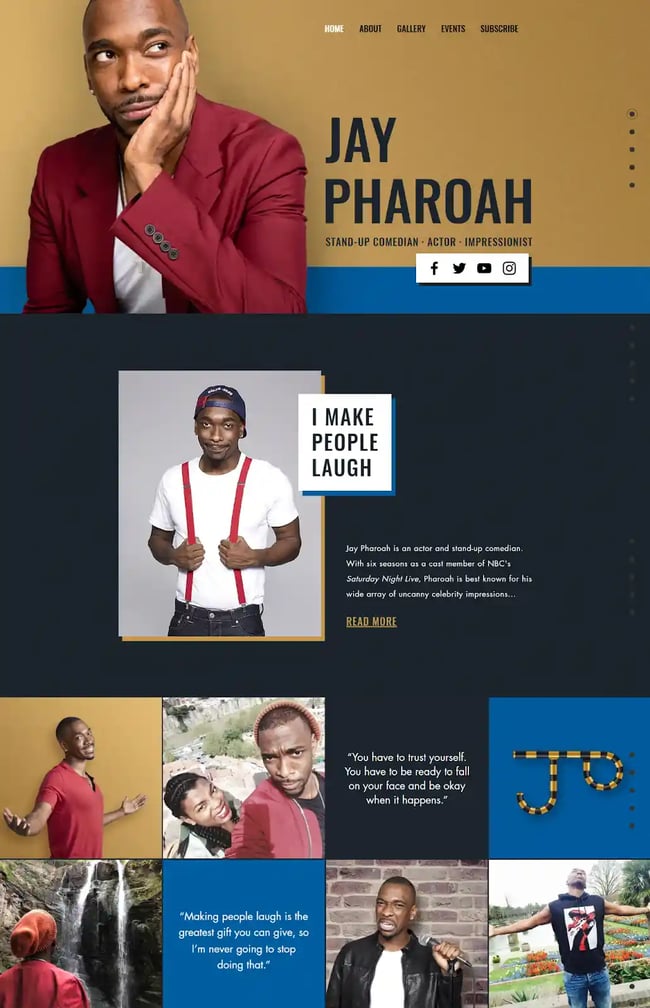 entertainment website examples, Jay Pharoah