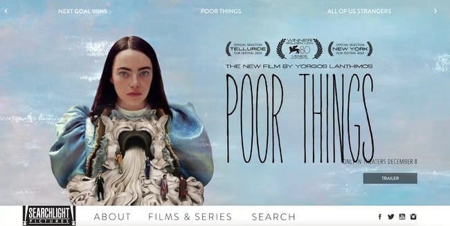 entertainment website examples, Searchlight Pictures