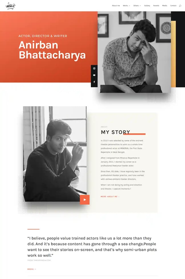entertainment website examples, anirban bhattacharya