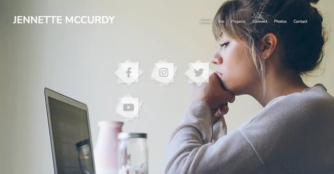 entertainment website examples, jeanette mccurdy