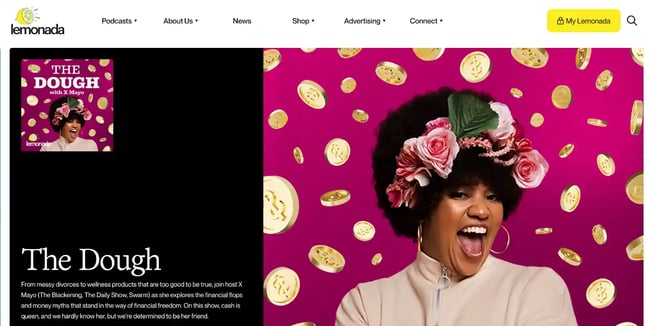 entertainment website examples, lemonada