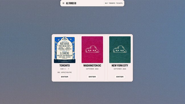 event website examples, all things go