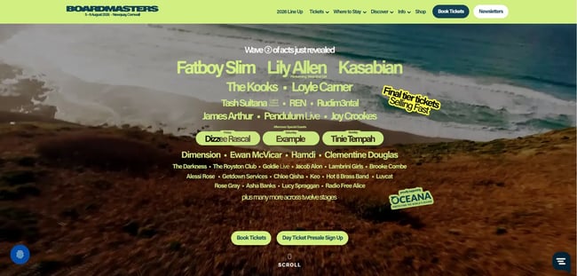 event website examples, boardmasters