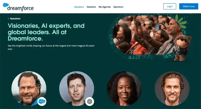 event website examples, dreamforce