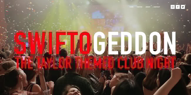 event website examples, swiftogeddon