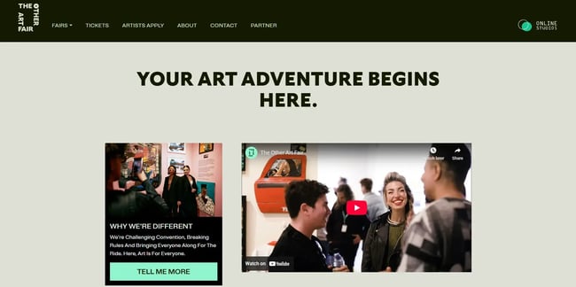 event website examples, the other art fair