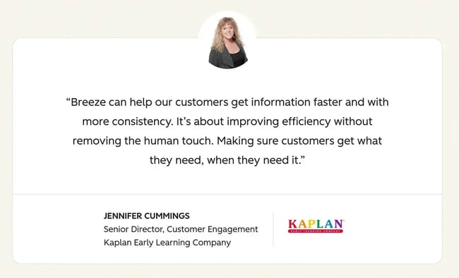 example of ai in customers service, kaplan using hubspot breeze ai
