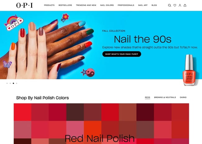 example of hero image using lifelike colors from opi