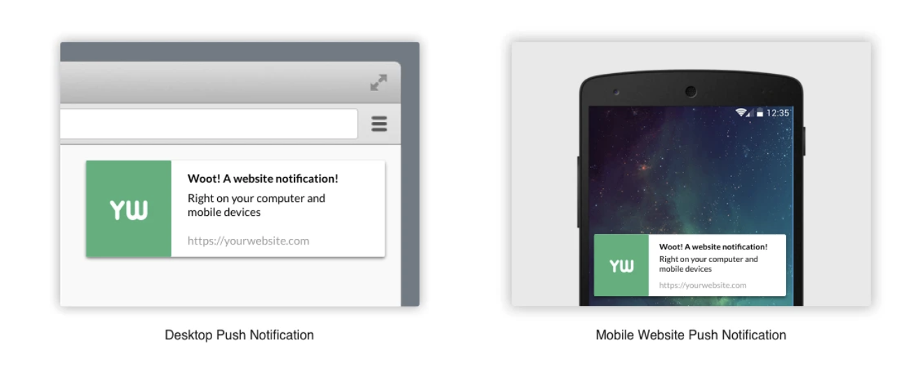 example of adding web push notification to your WordPress site