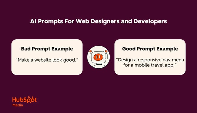 examples of good and bad ai prompts for web developers