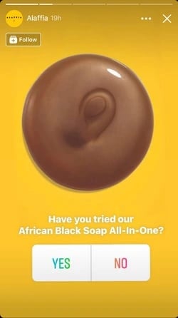 Alaffia Facebook Story Example