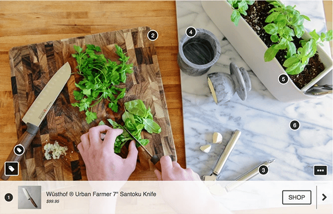 Crate & Barrel shoppable blog