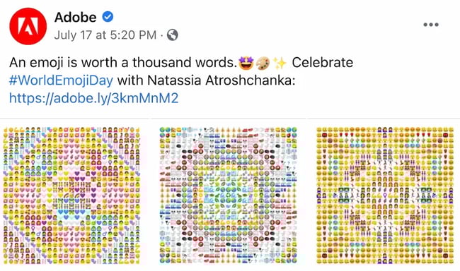 Facebook post from Adobe's FB Page